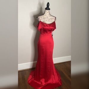 Red formal dress, military ball dress, evening gown or prom dress